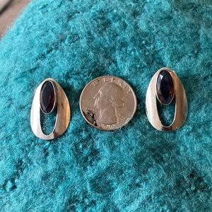 Vintage Silver & amethyst earrings